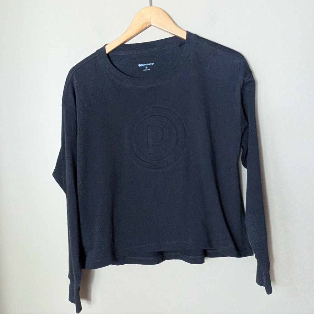 Pure Barre Black Crew Neck Sweatshirt Size XS